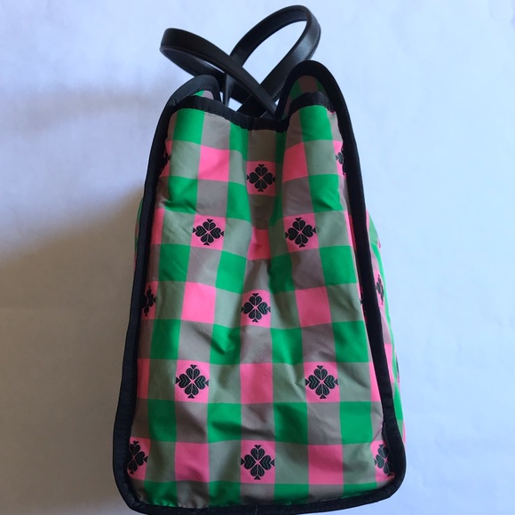 Kate Spade Morley Large Tote Green Pink Black with Dustbag - Picture 3 of 16